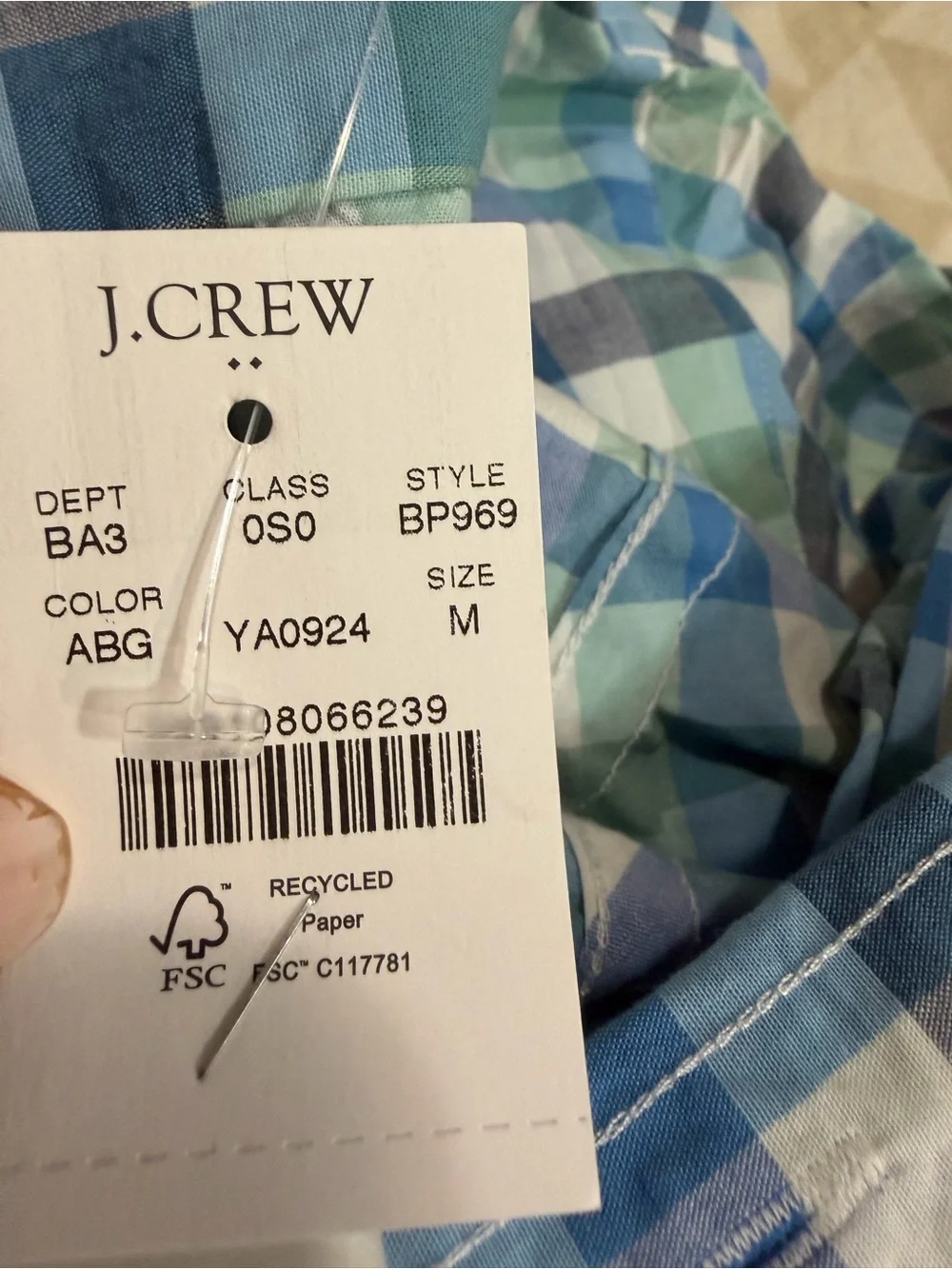 J crew blue green Classic-fit flex casual shirt